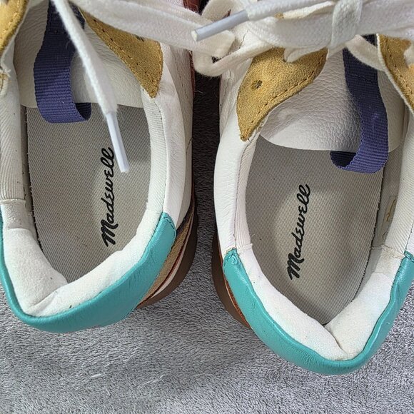Womens Madewell MWL Kickoff Trainer Color Block Sneakers Leather & Suede 9.5M - Picture 7 of 8